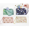 Willow story illustration pattern half zip around clutch