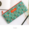 Forest green - Bon Bon pattern zipper pencil case