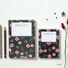 Brown - Breezy windy flower pattern lined notebook