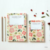 Ivory - Breezy windy flower pattern lined notebook