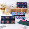 Pattern middle zipper slim pouch