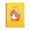 Yellow - Wirebound cute girl lined notebook