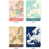 World map lined and plain small notebook