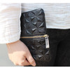 Embossing geometric pattern pouch bag