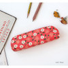 Hot pink - Breezy windy semo flower pattern pencil case