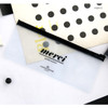 Merci - Black typo clear zip lock pouch slim