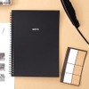 Black - Modern wirebound lined notebook
