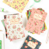 Blooming flower pattern lined notebook small 