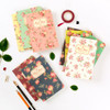 Blooming flower pattern lined notebook small 