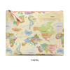 Pastel - World map pattern zipper pouch