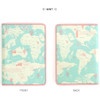 Line - World map pattern RFID blocking passport