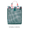 Sparkle green - Coated mesh handy tote bag pouch