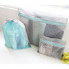 Gray - Mesh travel zipper pouch set