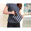 Stripe - The Basic denim medium zipper pouch