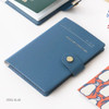 Steel blue - Snap button RFID blocking passport case