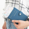 Snap button RFID blocking passport case