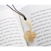 Four-leaf clover gold plated bookmark