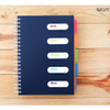 Navy - Jumbo wirebound lined notebook with color index tab 