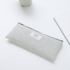 Gray stripe - Heimish pattern long zipper pouch