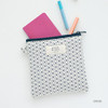 Cross - Heimish pattern flat small zipper pouch