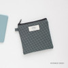Rhombus green - Heimish pattern flat small zipper pouch