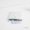 Dot skyblue - Heimish pattern flat small zipper pouch