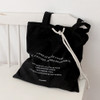 Classic black bucket eco drawstring tote bag