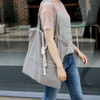 Light gray bucket eco drawstring tote bag