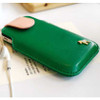 Handmade pony iPhone leather case pouch - green