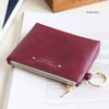 Burgundy - Pochette coin card zipper wallet