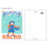 Yummy bread - Breezy day silk screen postcard