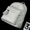 Light gray - Nuevo mini office leather backpack with tassel 