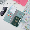 Pistachio blue - Travel RFID blocking long passport case