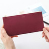 Burgundy - Caily flat long zipper wallet