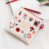 Rose like - Rim pattern cotton square zipper pouch