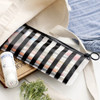 Stripe - Wind blows clear zip lock slim pouch