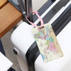 Pastel - World map travel luggage name tag 