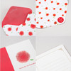 Detail of Carnation thank you mini card and envelope