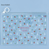 Rose rabbit - Pattern bling clear zip lock medium pouch 