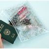 Cherry blossom - Pattern bling clear zip lock medium pouch 