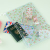 Gerbera - Pattern bling clear zip lock large pouch 