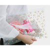 Gerbera - Pattern bling clear zip lock large pouch 