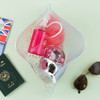 Pattern bling clear zip lock large pouch 