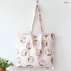 Peach - Jam Jam pattern cotton shopper tote bag 