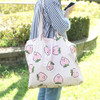 Peach - Jam Jam pattern cotton shopper tote bag 