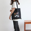 Black - Afternoon Hello cotton shoulder tote bag