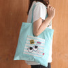 Mint - Afternoon Hello cotton shoulder tote bag