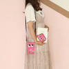 Pink - Hello cute illustration slim crossbody bag 