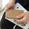 Brown - Think about coner zipper card case 