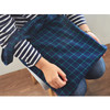Navy / green - Daily check ecobag shoulder tote bag 